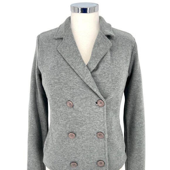 James Perse Brushed Jersey Double Breasted Blazer Gray Size Medium 2 - Picture 2 of 14